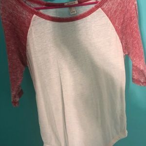 Red/white baseball tee